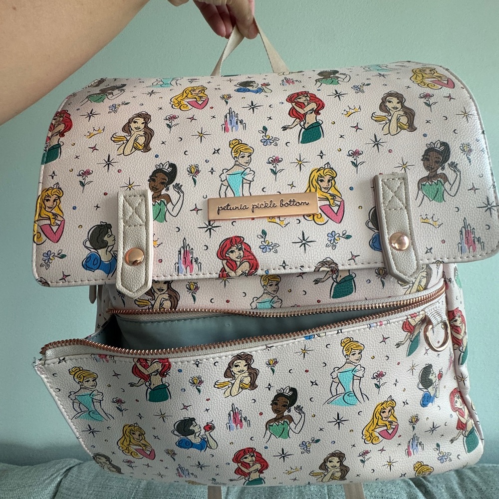 Petunia Pickle Bottom Disney Princess Meta Backpack: Front Zipper Broken!